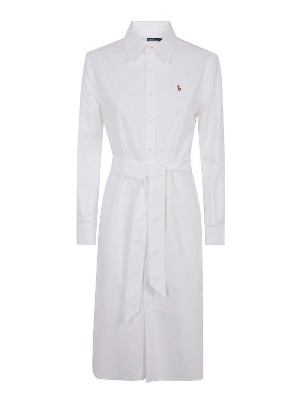 Polo Ralph Lauren Robe Au Genou - Blanc