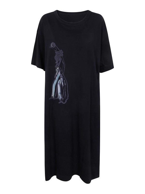 Yohji Yamamoto Robe Au Genou - Noir