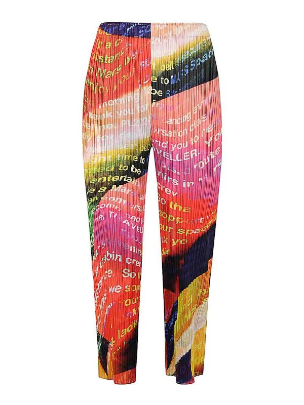 Pleats Please Issey Miyake Pantalons Décontractés - Orange