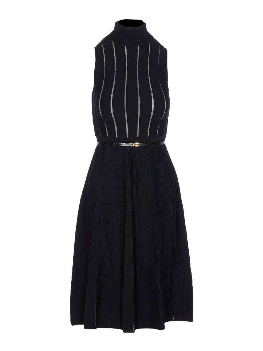 Elisabetta Franchi Robe Au Genou - Noir