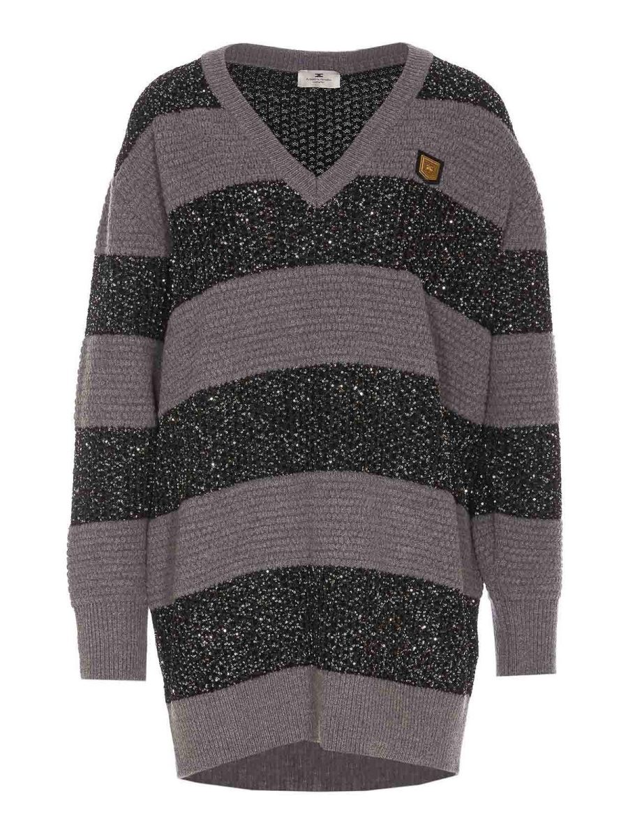Elisabetta Franchi Robe Courte - Gris
