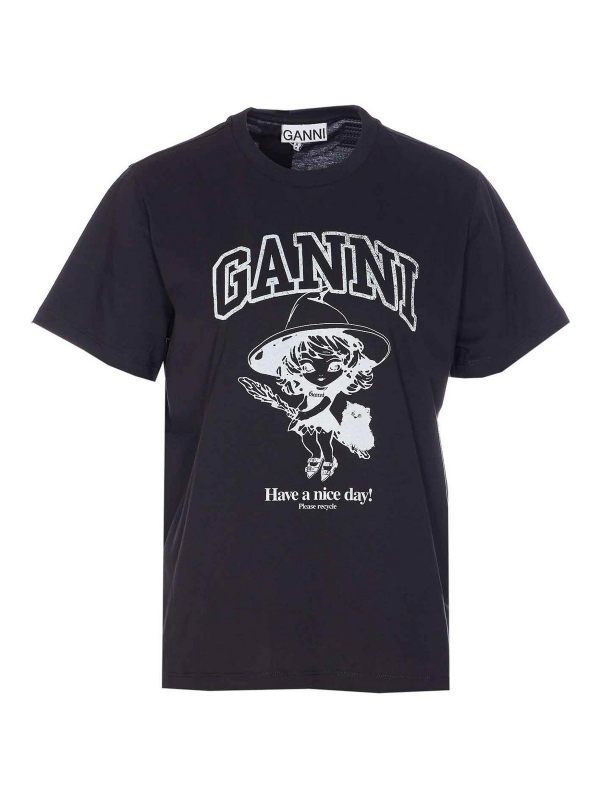 Ganni T-Shirt - Bleu
