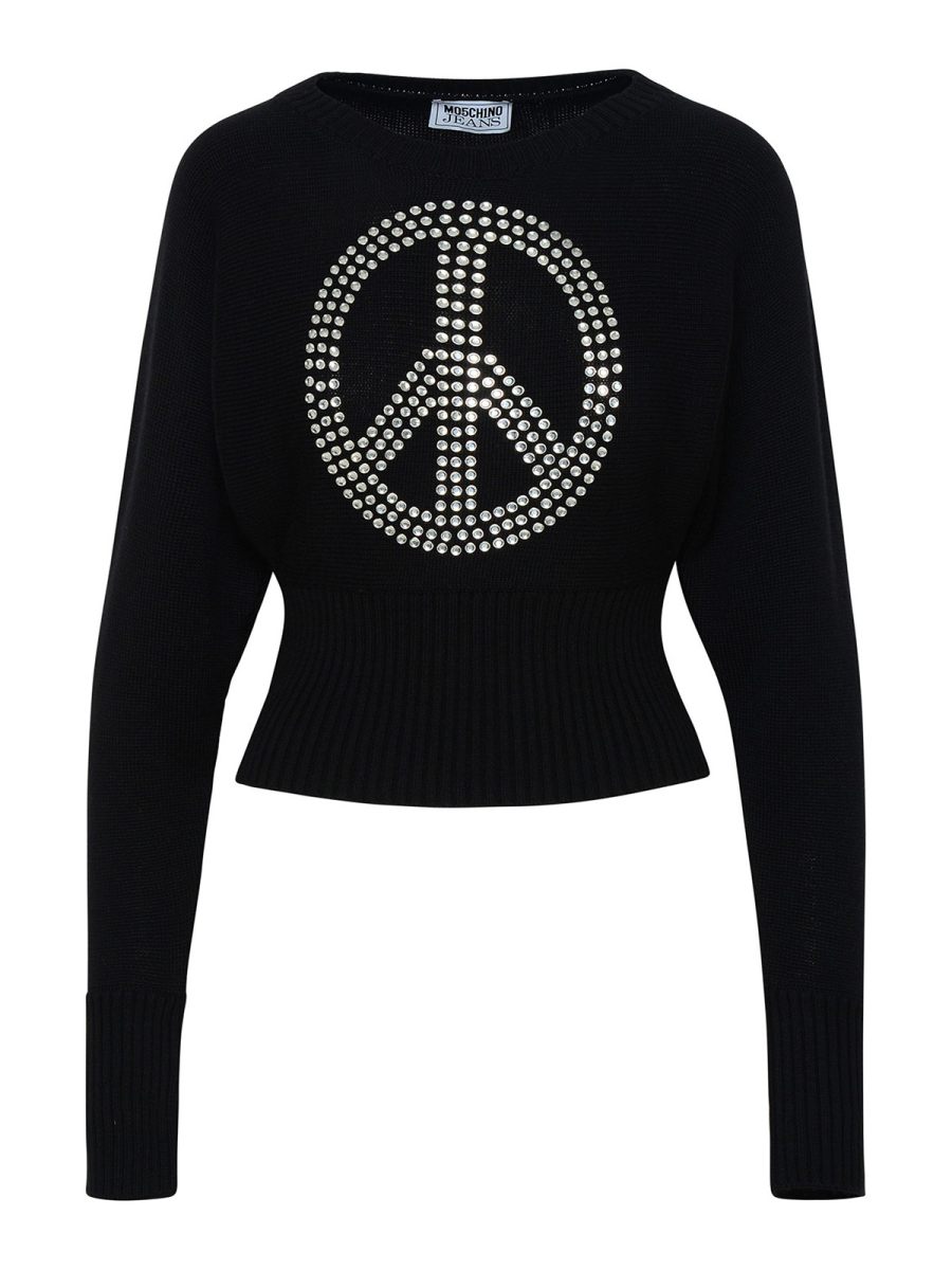 Moschino Pull Col Rond - Noir