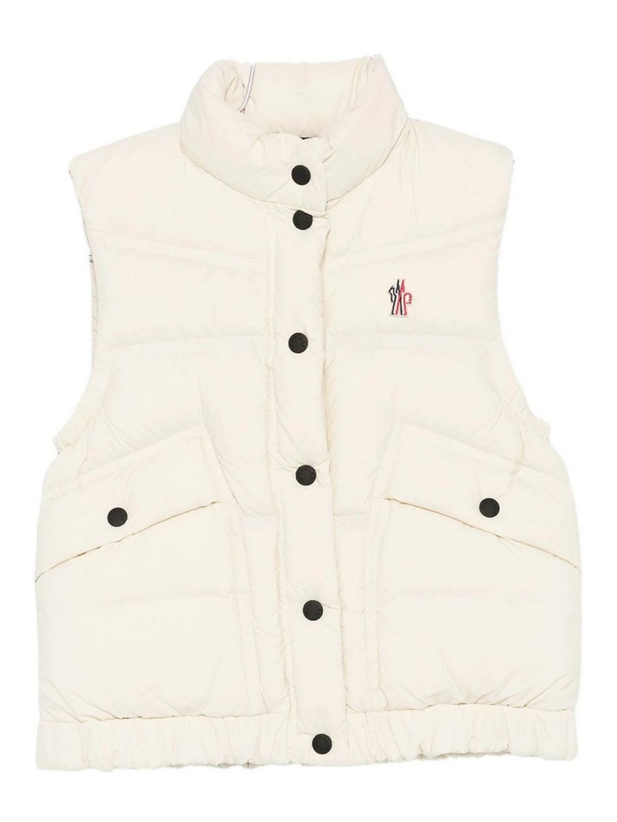 Moncler Grenoble Pull Col Roulé - Blanc