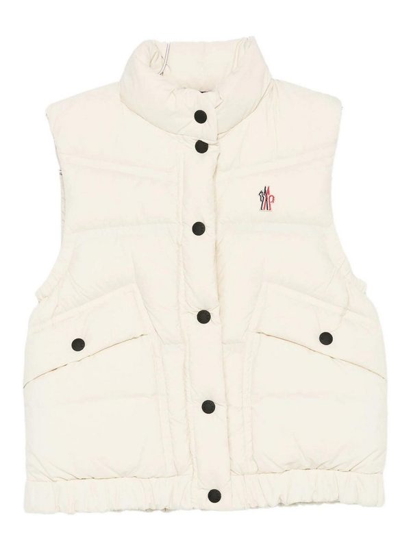 Moncler Grenoble Pull Col Roulé - Blanc