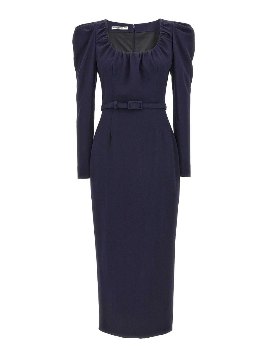 Alessandra Rich Maxi Robe - Bleu