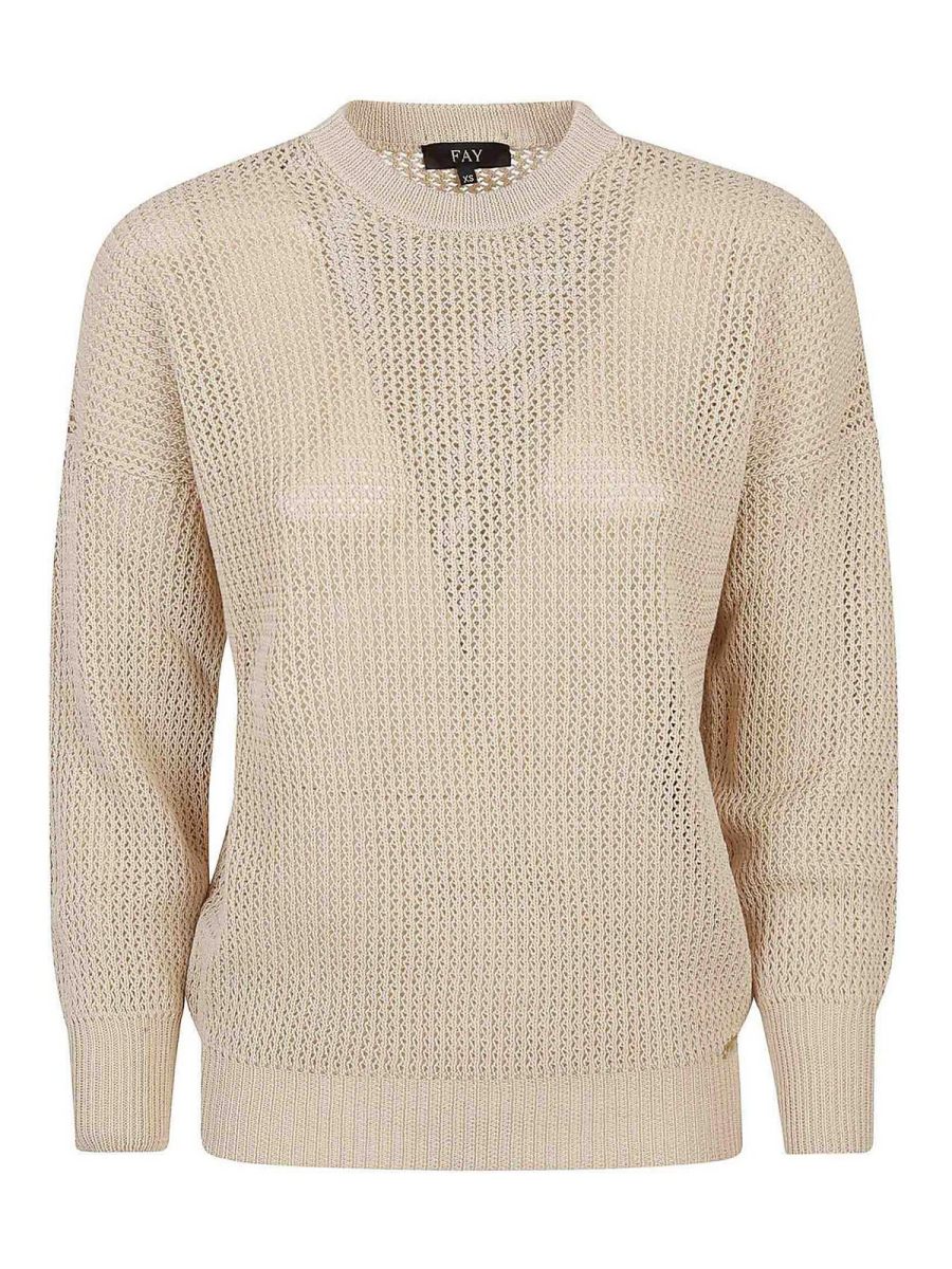 Fay Pull Col Bateau - Beige