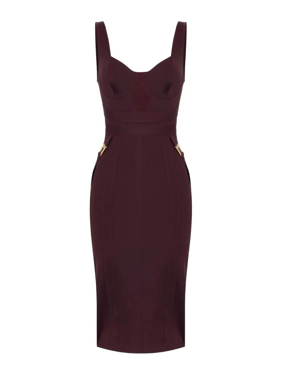 Elisabetta Franchi Robe Au Genou - Rouge
