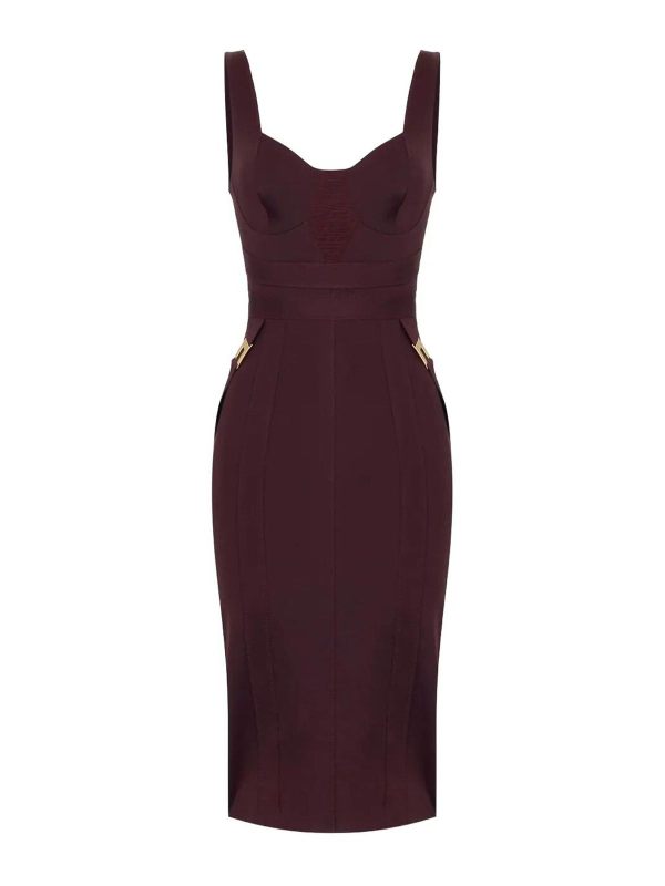 Elisabetta Franchi Robe Au Genou - Rouge