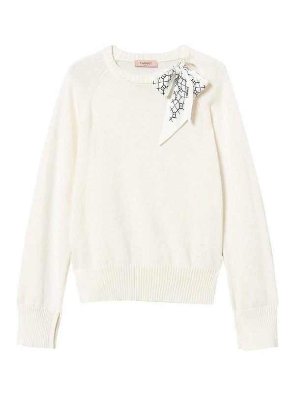 Twinset Pull Col Rond - Blanc
