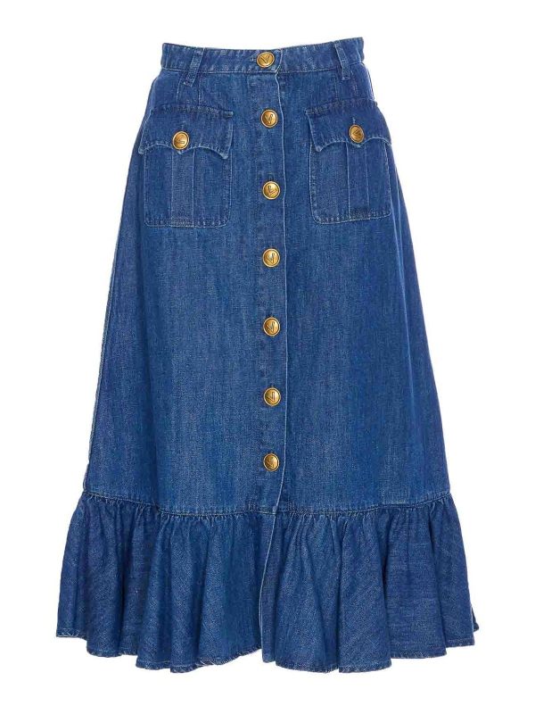 Valentino Garavani Jupe Midi - Bleu