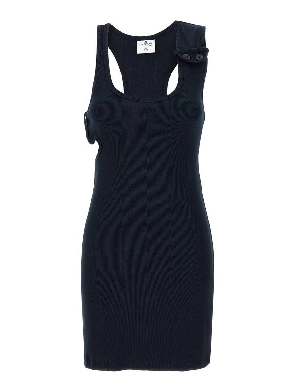 Courreges Robe Au Genou - Bleu