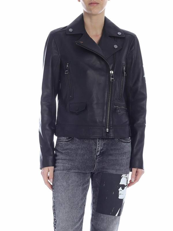 Karl Lagerfeld Blouson En Cuir - Noir