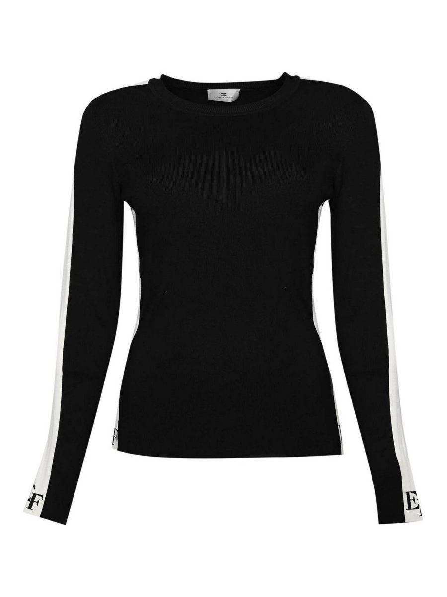Elisabetta Franchi Pull Col Rond - Noir