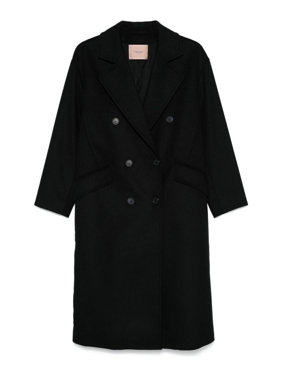 Twinset Manteau Au Genou - Noir