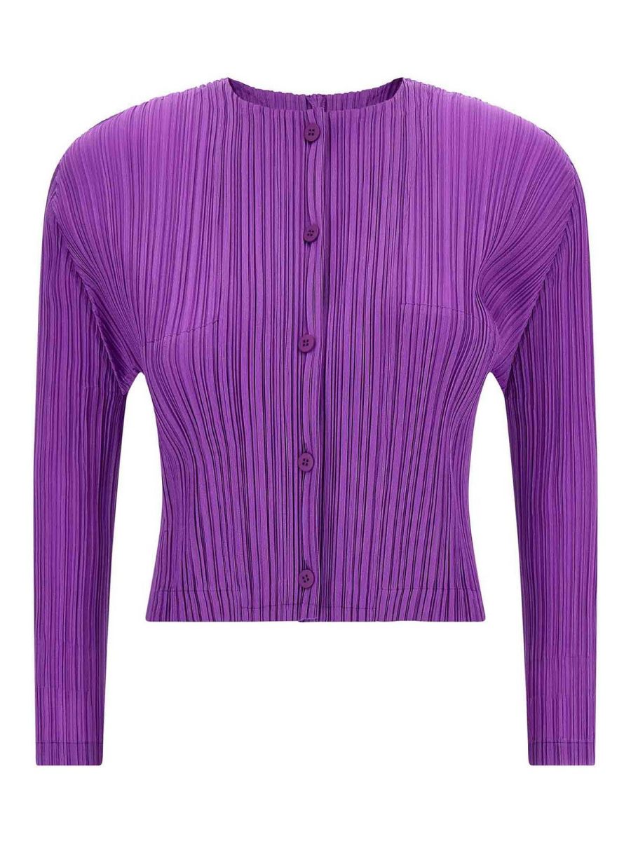 Pleats Please Issey Miyake Cardigan - Violet