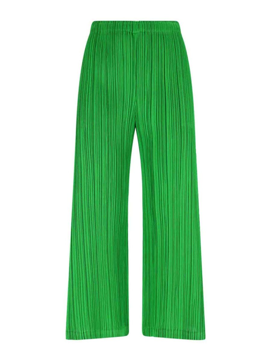 Pleats Please Issey Miyake Pantalons Décontractés - Vert