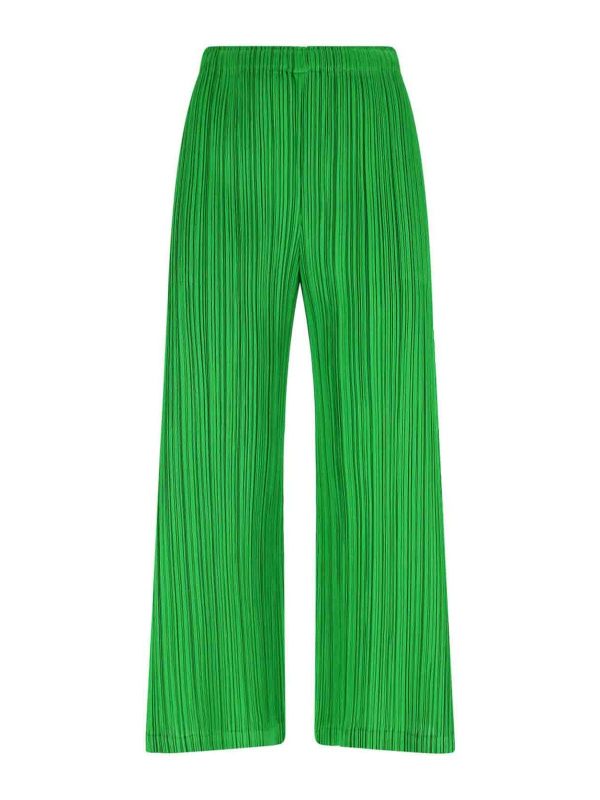 Pleats Please Issey Miyake Pantalons Décontractés - Vert