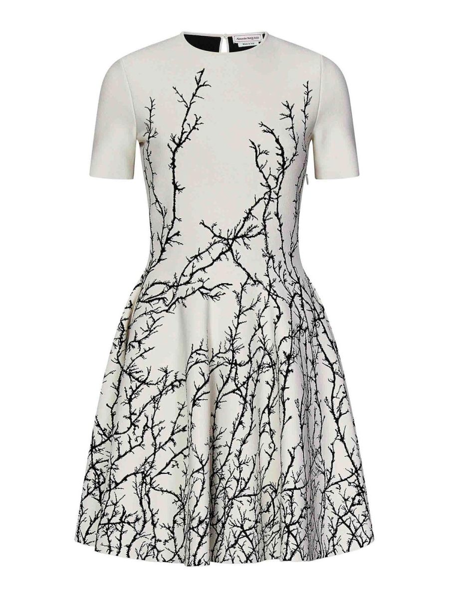 Alexander Mcqueen Robe Au Genou - Blanc