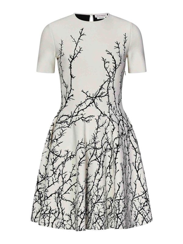 Alexander Mcqueen Robe Au Genou - Blanc