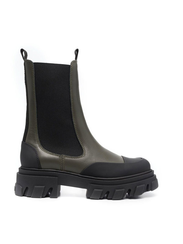 Ganni Bottines - Vert Foncé