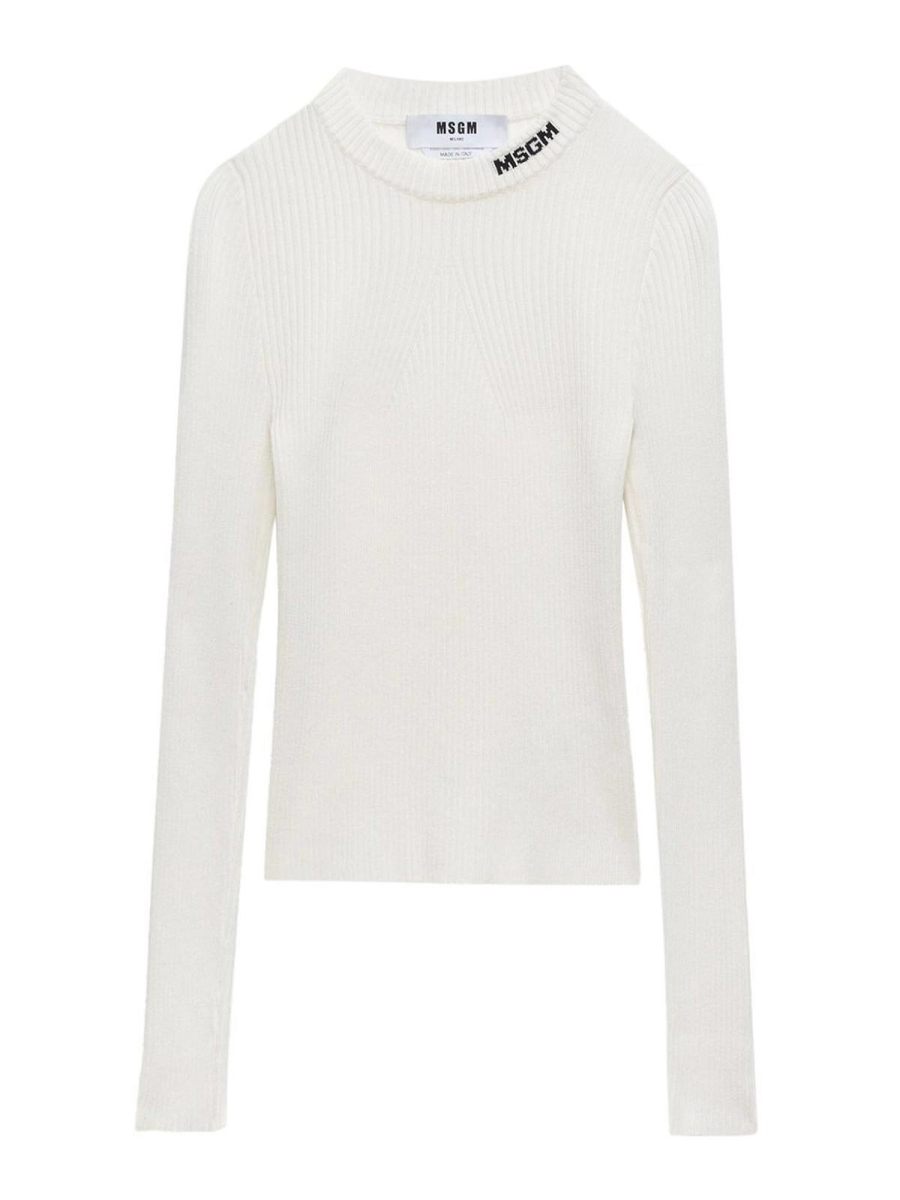 M. S.G. M. Pull Col Rond - Blanc