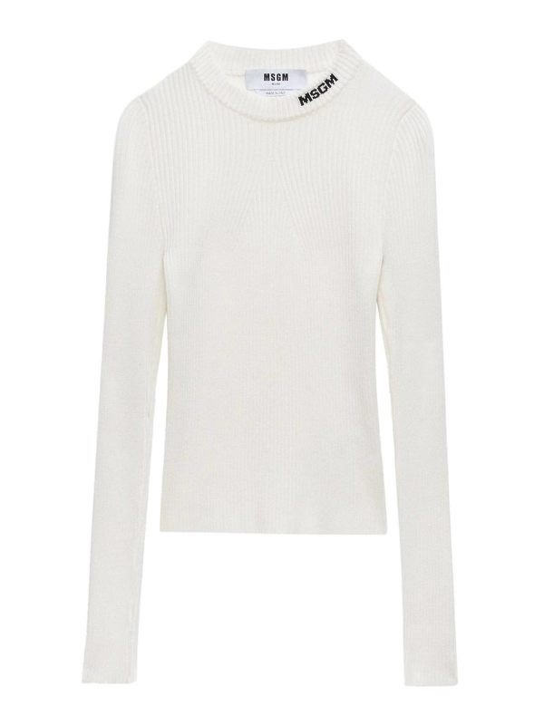 M. S.G. M. Pull Col Rond - Blanc