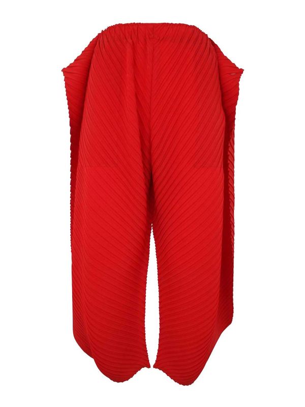 Homme Plissé Issey Miyake Pantalons Décontractés - Rouge