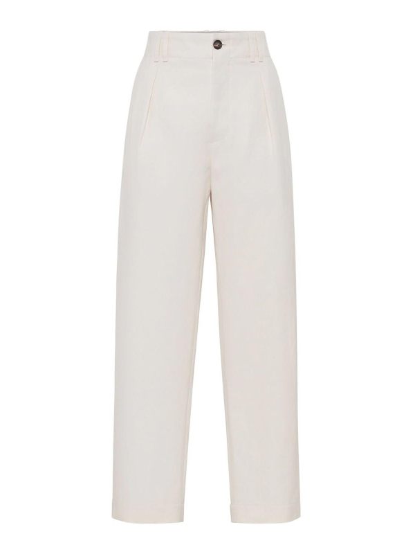 Brunello Cucinelli Pantalons Décontractés - Blanc