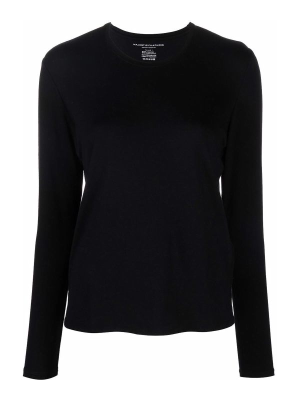 Majestic Filatures Pull Col Rond - Noir