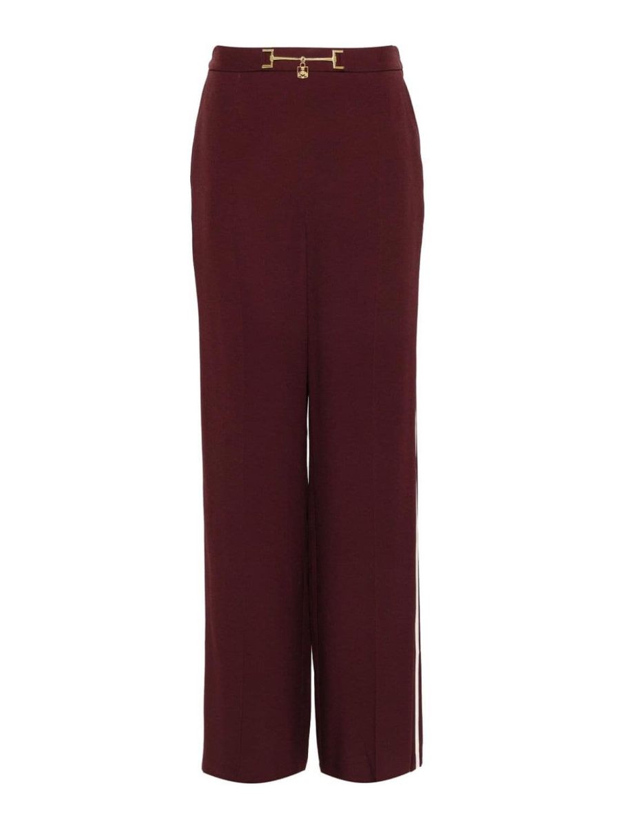 Elisabetta Franchi Pantalon rouge bordeaux