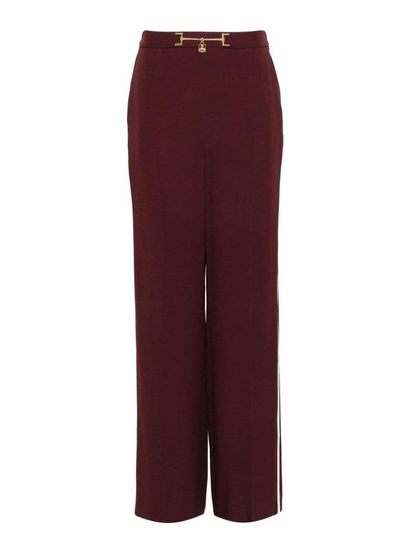 Elisabetta Franchi Pantalon rouge bordeaux