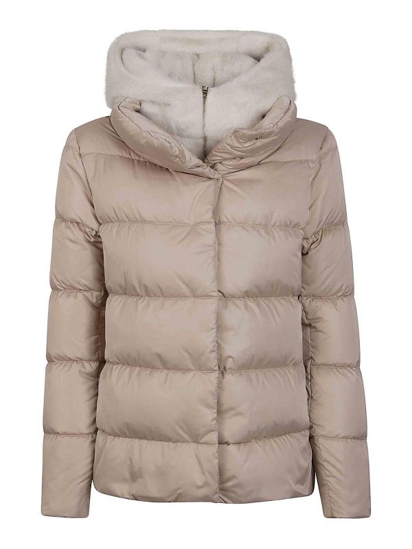 Herno Manteau Au Genou - Crème