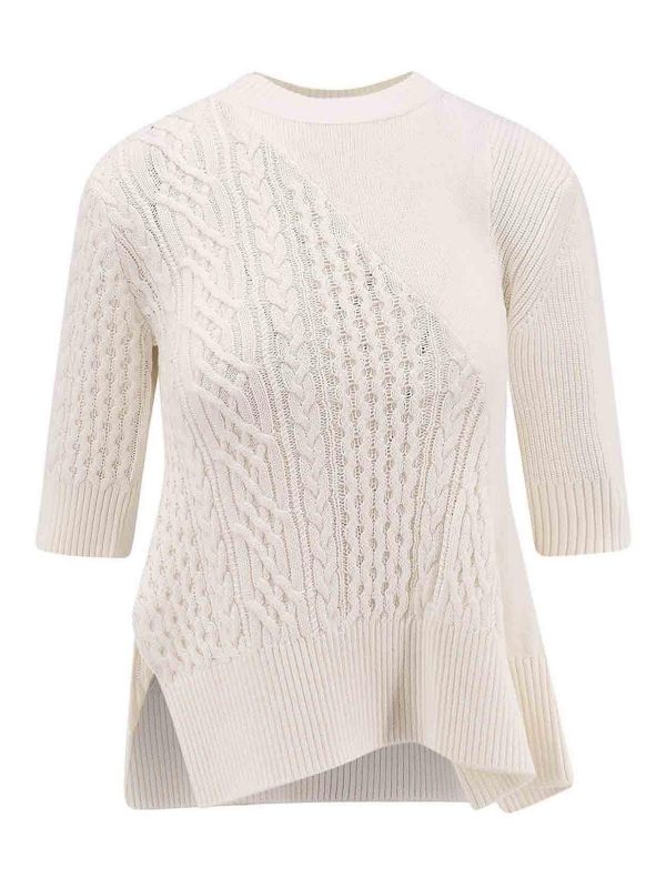 Sacai Pull Col Bateau - Beige