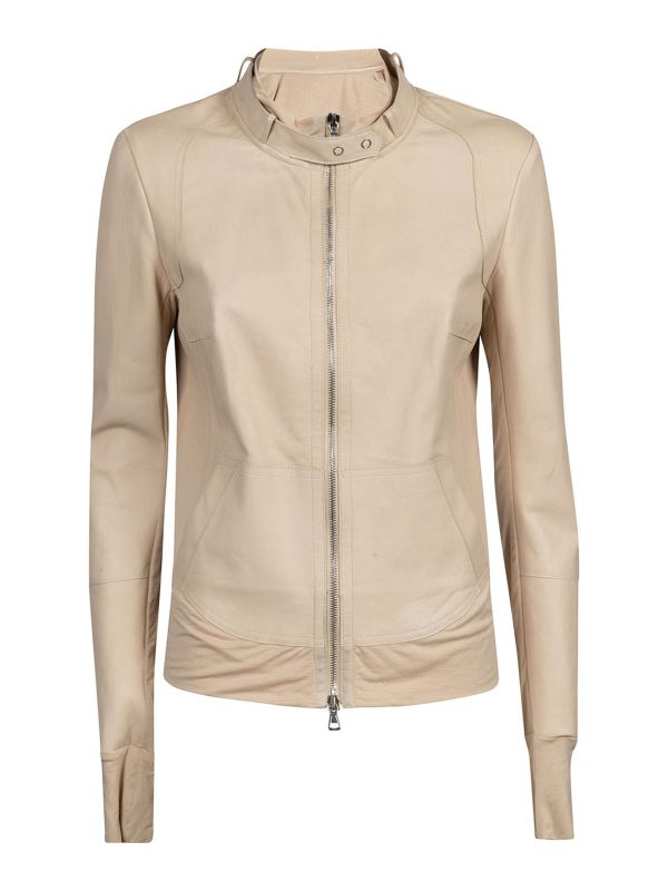 Liven Blouson En Cuir - Beige