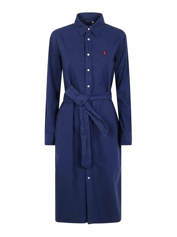 Polo Ralph Lauren Robe Au Genou - Bleu