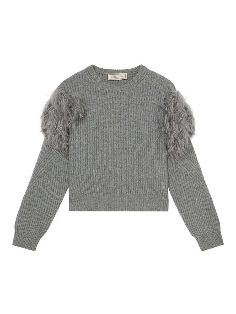 Blumarine Pull Col Rond - Gris