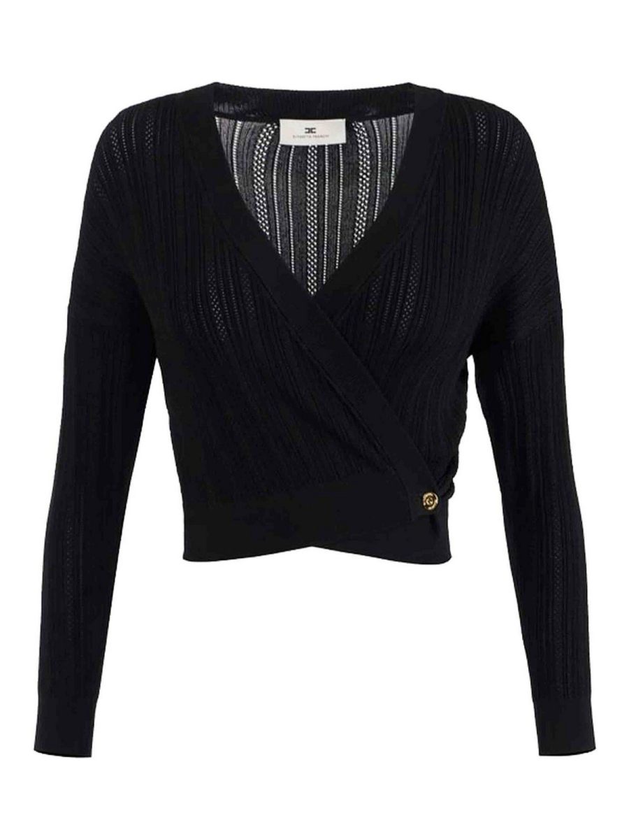 Elisabetta Franchi Pull À Col V - Noir