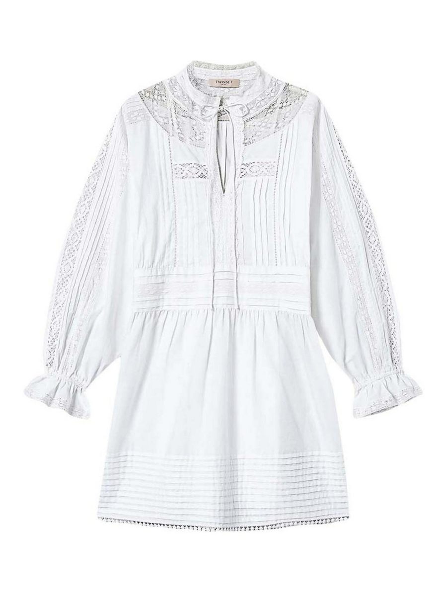 Twinset Robe Au Genou - Blanc