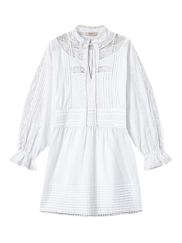 Twinset Robe Au Genou - Blanc