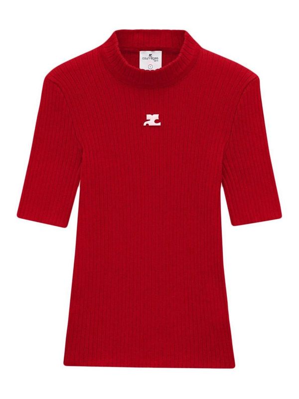 Courreges Pull Col Roulé - Rouge