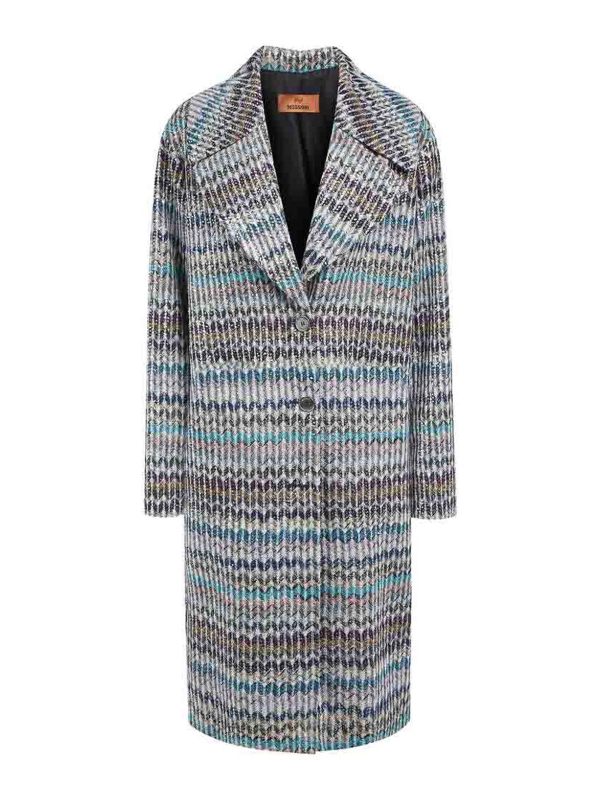 Missoni Manteau Court - Bleu