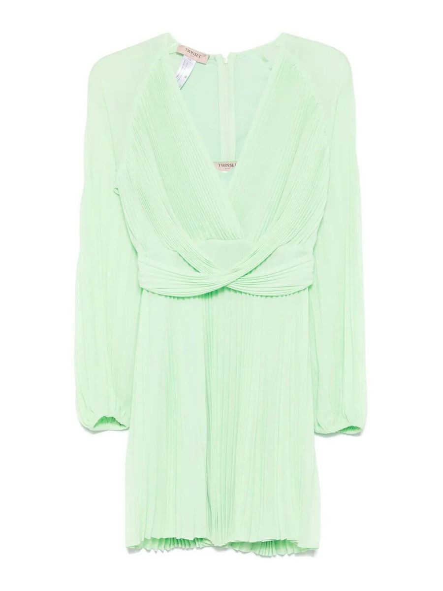 Twinset Robe Au Genou - Vert Clair