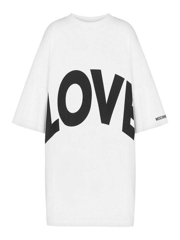 Moschino Robe Au Genou - Blanc