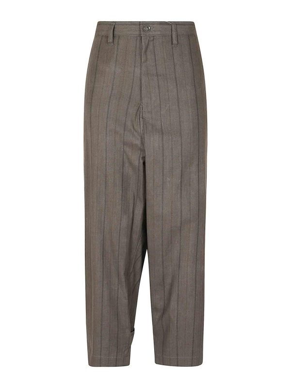 Yohji Yamamoto Pantalons Décontractés - Gris