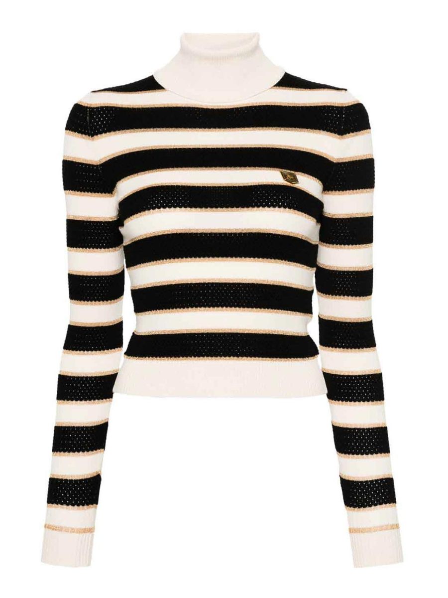 Elisabetta Franchi Pull Col Rond - Noir