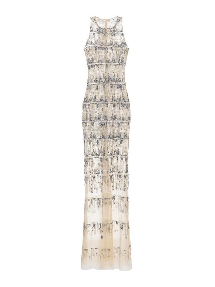 Elisabetta Franchi Maxi Robe - Beige