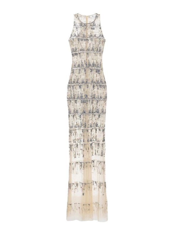 Elisabetta Franchi Maxi Robe - Beige