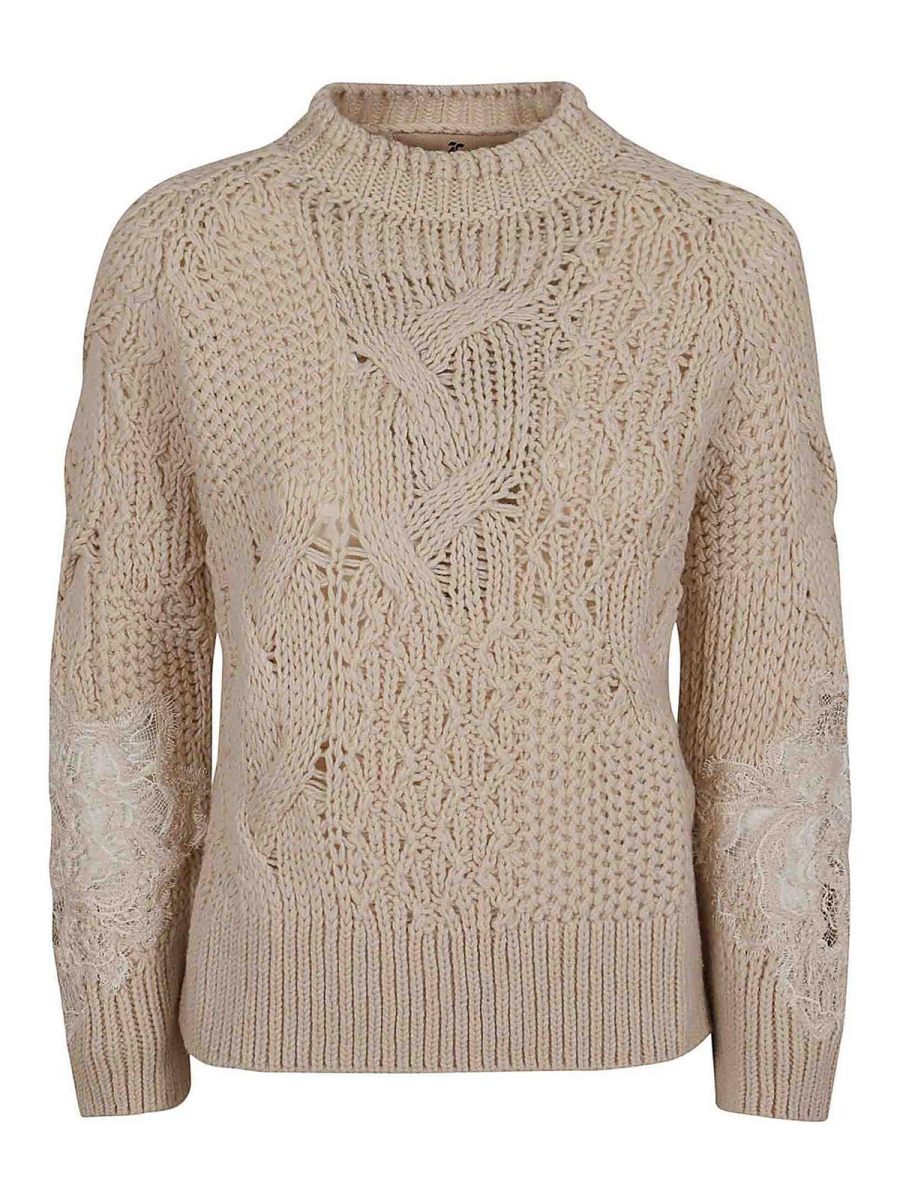 Ermanno Scervino Pull Col Rond - Blanc