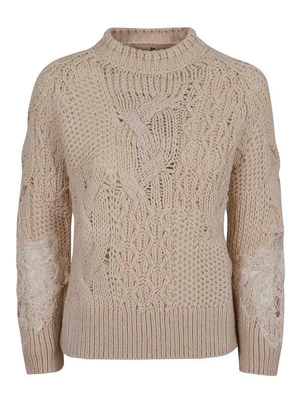 Ermanno Scervino Pull Col Rond - Blanc